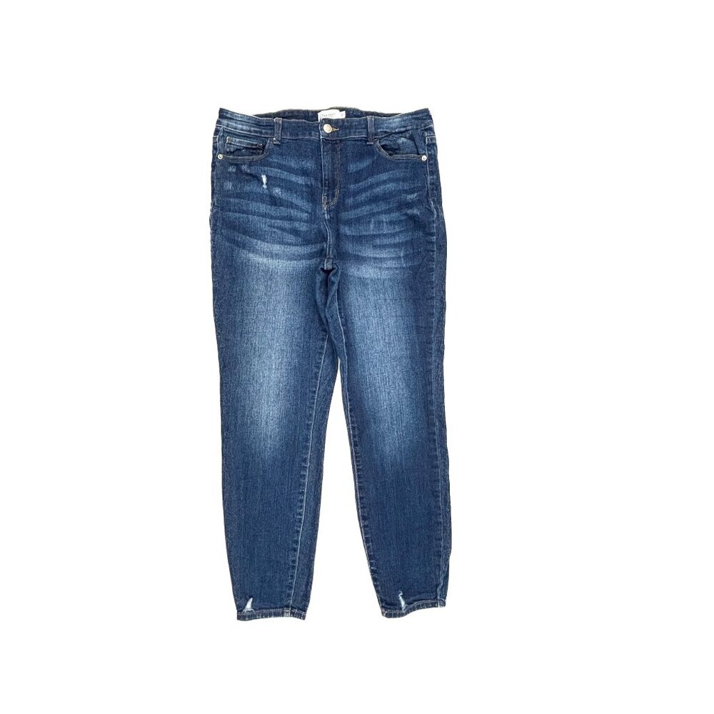 True Craft‎ Distressed High Rise Skinny Dark Blue Denim jeans